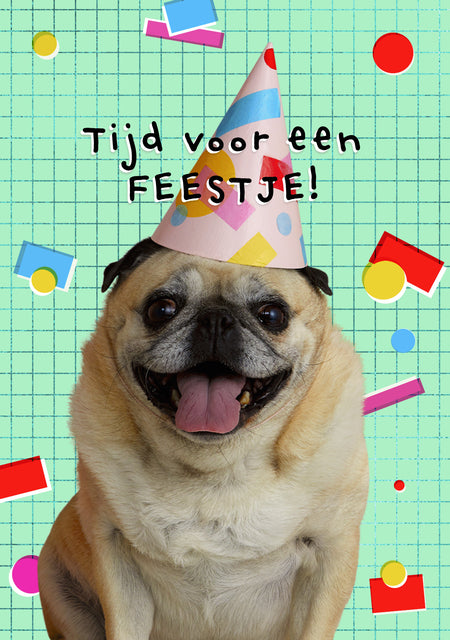 Hallmark - Uitnodiging hond met zonnebril 4x9cm