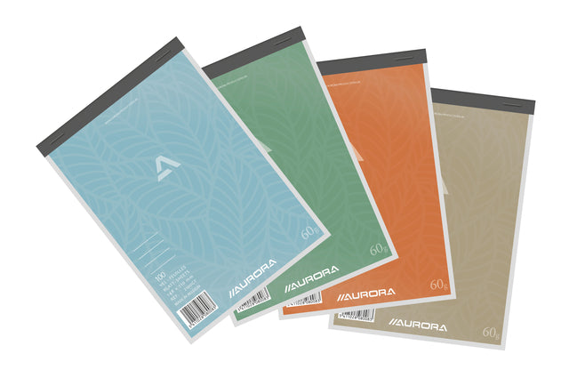 Bloc-notes Aurora ligne A5 100 feuilles 60gr assorties