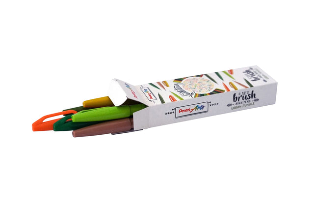 Brushpen Pentel Sign SES15C pochette Urban Jungle 6 couleurs