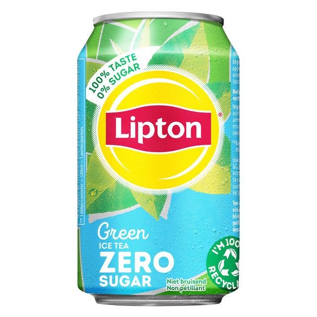 Lipton - Frisdrank lipton ice tea green zero blik 330ml