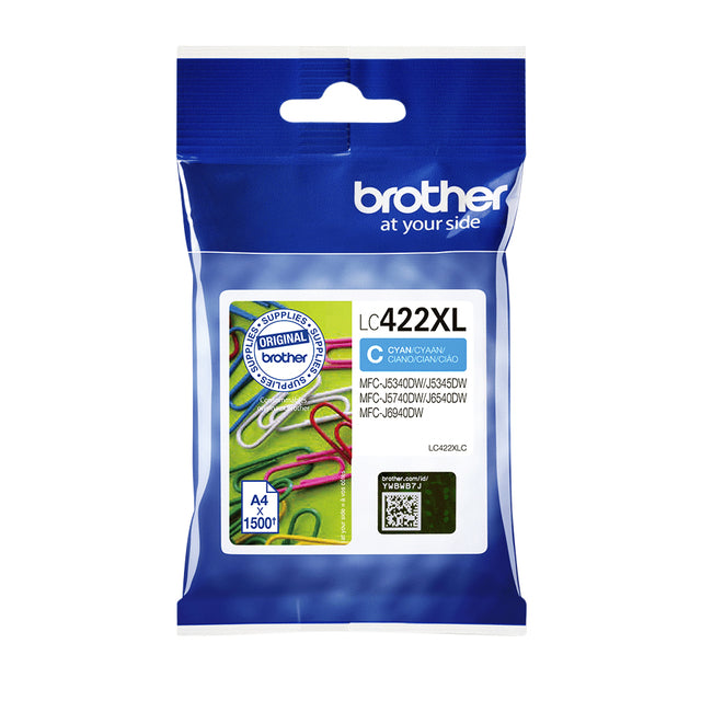 Brother - Inktcartridge brother lc-422xlc blauw | 5 stuks