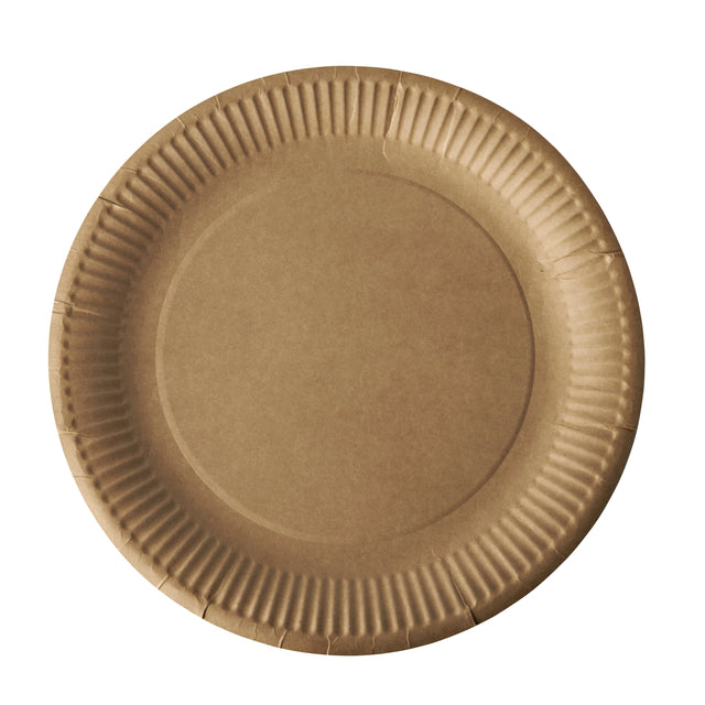 Assiette Papstar 230mm carton marron | 10 morceaux
