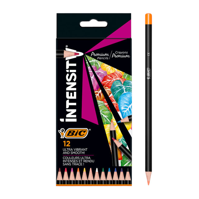 Crayons de couleur Bic Intensity Premium pochette de 12 couleurs | 12 pièces