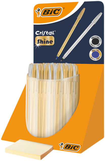 Bic - Balpen bic cristal m goud en zilver