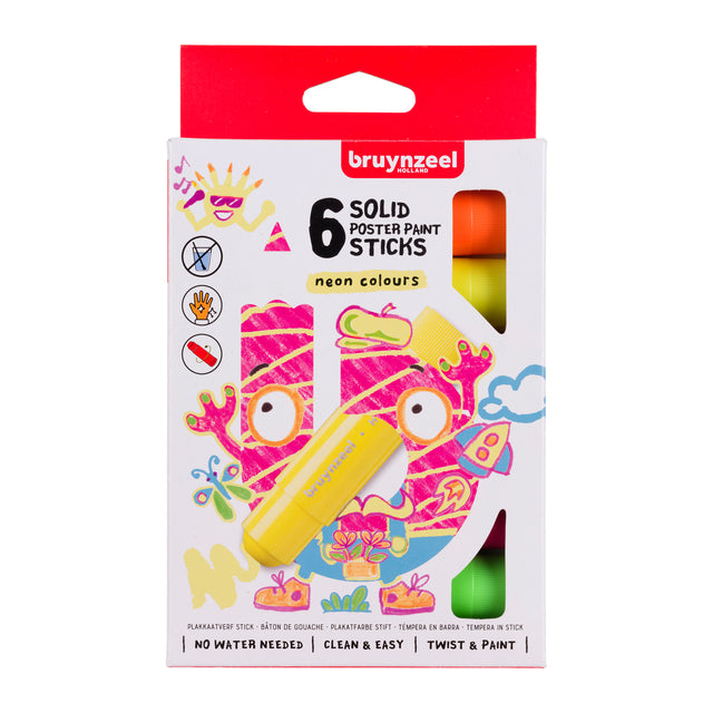 Posterbâtons de peinture bruynzeel néon 6 couleurs