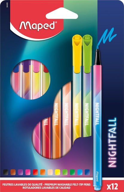 Feutre Maped Nightfall set de 12 couleurs