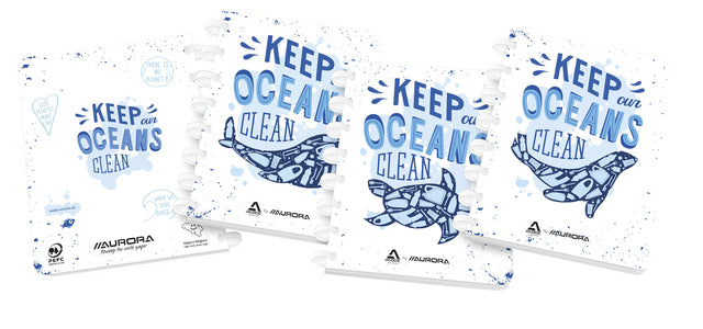 Cahier Adoc Ocean Waste Plastics A4 144 pages 90gr diamant 4x8mm | 10 morceaux
