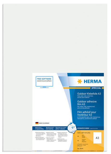 HERMA - Etiket herma 9544 a3 297x420mm weervast folie wt