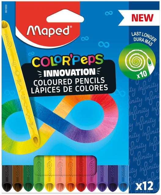 Crayon de couleur maped color'peps infinity 12 couleurs