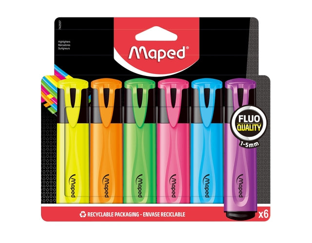Maped - Markeerstift maped set à 6 standaard kleuren
