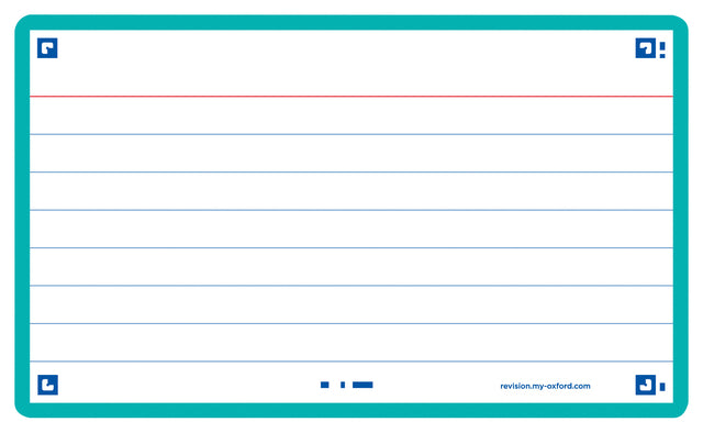 Flashcard Oxford 2.0 75x125mm 80 feuilles 250gr ligne menthe