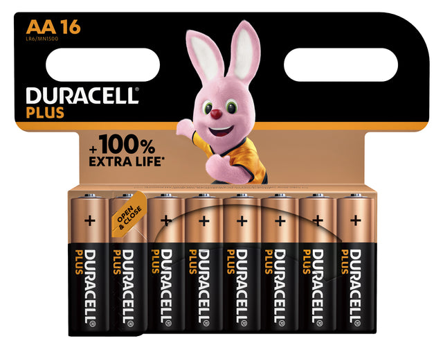 Duracell - Batterij duracell plus aa 16st