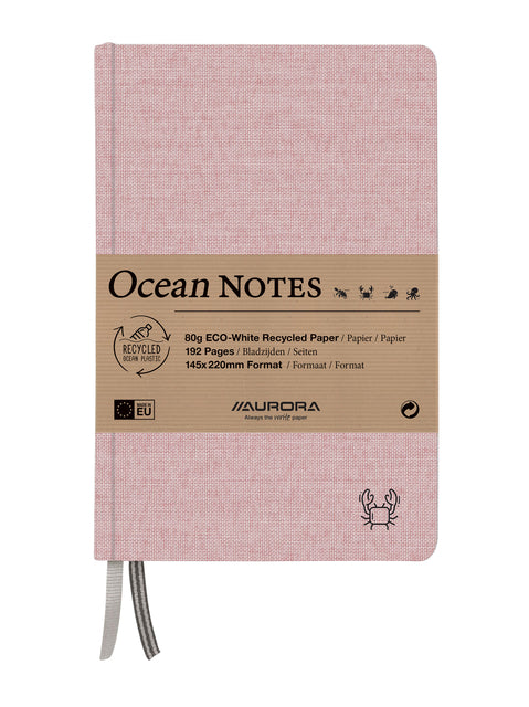 Aurora - Notitieboek aurora ocean a5 192blz lijn 80gr rood