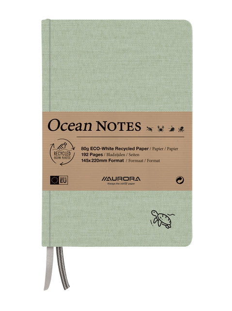 Aurora - Notitieboek aurora ocean a5 192blz lijn 80gr groen | 4 stuks