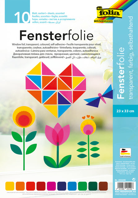 Folia Paper - Raamfolie folia 23x33cm 10 vel 10 kleuren