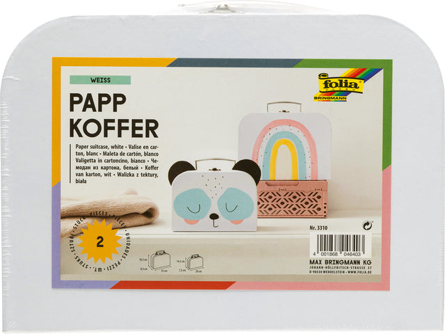 Folia Paper - Koffer folia 2 stuks 23x15x6.5cm en 18x13x6cm wit