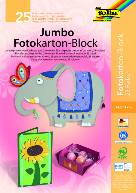 Folia Paper - Fotokarton folia 2z 24x35cm 300gr 25vel ass | 5 stuks
