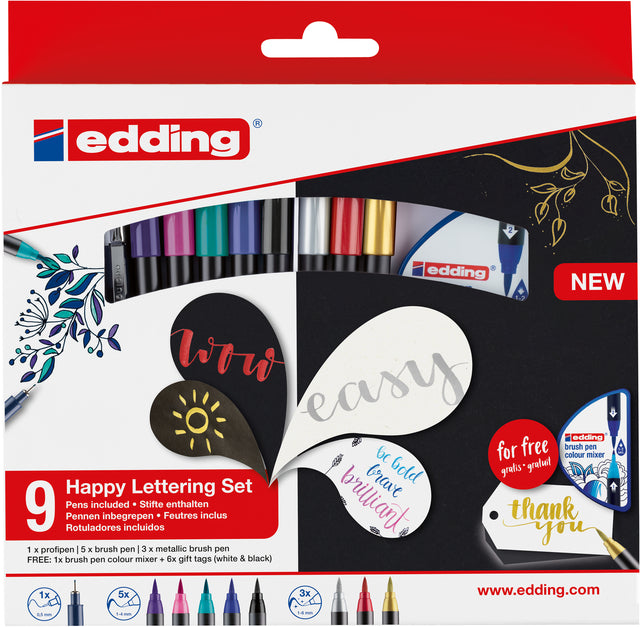 Edding - Brushpen edding 1340 happy lettering assorti