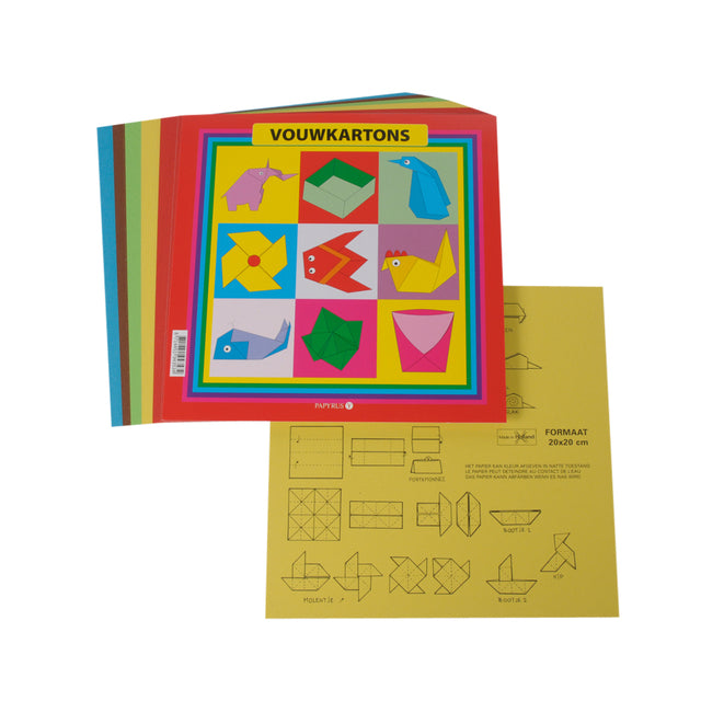 Cartons pliants carré 20x20cm 105gram assortis | 10 morceaux