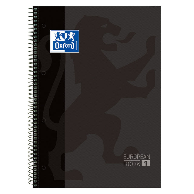 Carnet oxf classique européenb a4+ 5x5 80v noir | 5 pièces