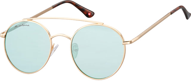Montana - Zonnebril montana met lichtgroen glas mtl goud
