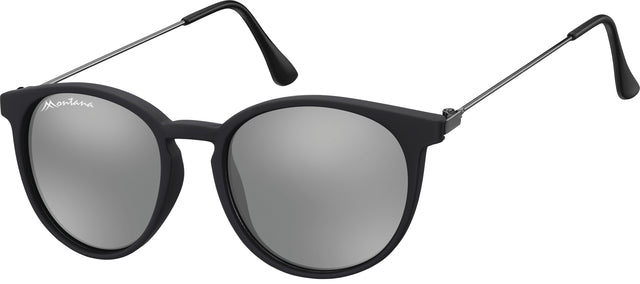 Montana - Zonnebril montana revo rond spiegelglas mat zwart