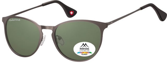 Montana - Zonnebril montana groen g15 polar rond glas staalk