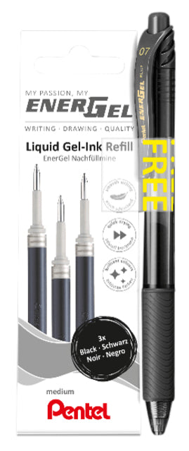 Recharge Pentel gel écrivain Energel LR7 noir