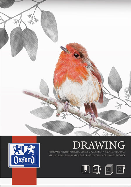 Bloc dessin oxford dessin a4 40 feuilles 160gr | 5 pièces