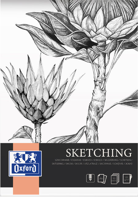 Bloc dessin Oxford Sketching A4 50 feuilles 120gr