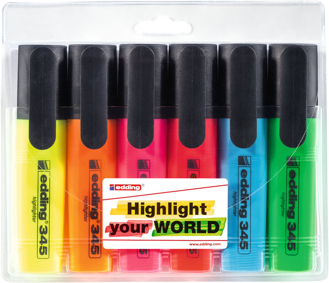 Marqueur edding 345 2-5mm blister de 6 couleurs