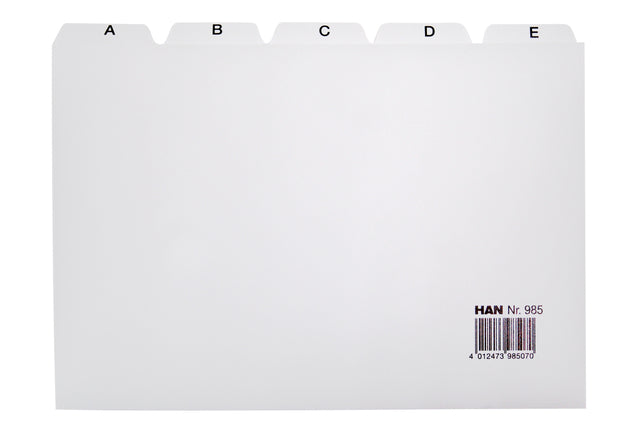 Han - Tabkaart han alfabet a5 ha-985 lichtgrijs | 10 stuks