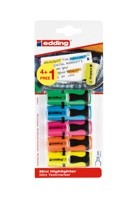 Surligneur edding mini 4+1 free ass
