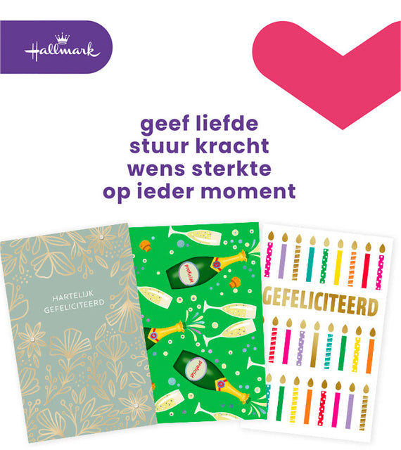Hallmark - Wenskaart hallmark navulset felicitatie 6 stuks
