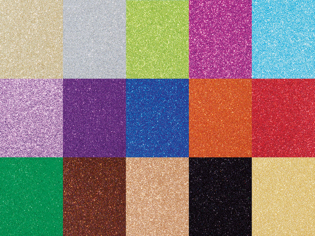 Folia Paper - Glitterkarton folia 50x70cm 300gr 15vel 15kleuren
