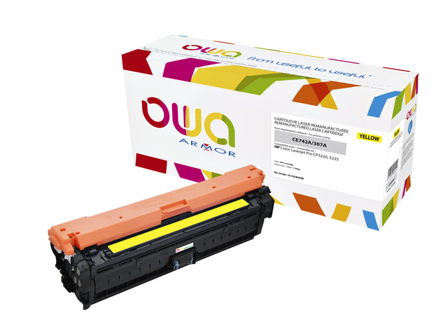 OWA - Tonercartridge owa hp ce742a geel