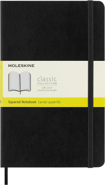 Moleskine - Notitieboek moleskine large 130x210 ruit 5x5 sc zw