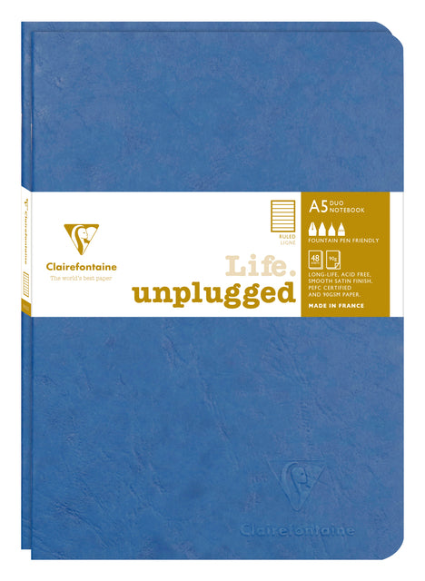 Clairefontaine - Schrift clairefontaine a5 lijn 96pag 90gr bl 2st