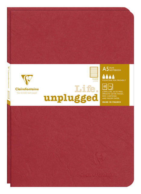 Clairefontaine - Schrift clairefontaine a5 lijn 96pag 90gr rd 2st
