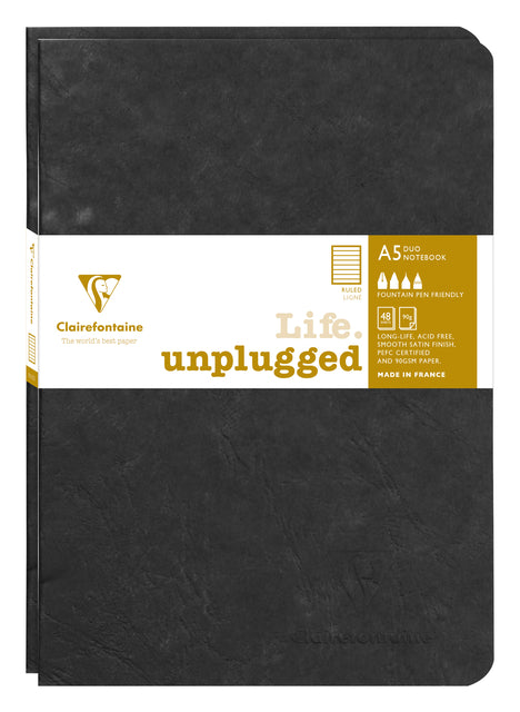 Clairefontaine - Schrift clairefontaine a5 lijn 96pag 90gr zw 2st