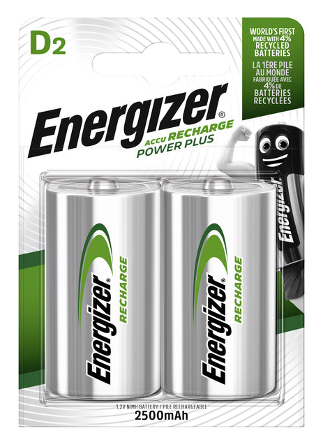 Energizer - Batterij oplaadbaar energizer d 2st | 6 stuks