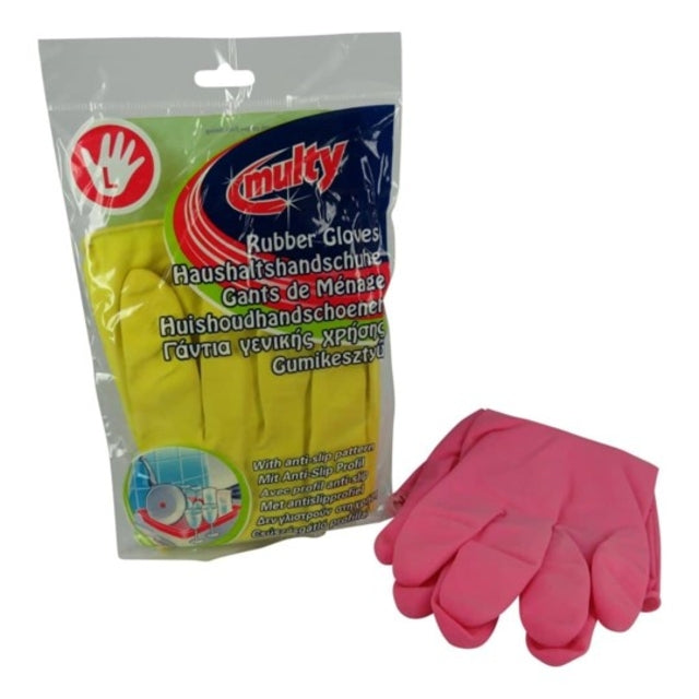 Multy - Huishoudhandschoen multy latex large assorti | 96 stuks