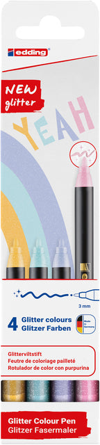 Edding - Fineliner edding 1200 f 4st glitter pastel ass | 10 stuks