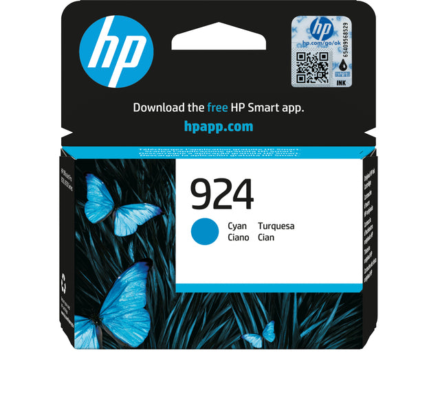 HP - Inktcartridge hp 4k0u3ne 924 blauw
