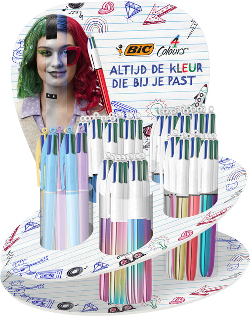 BIC - Balpen bic 4kleuren medium assorti