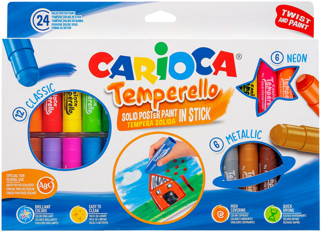 Carioca - Verfstift carioca temperello set a 24 kleuren