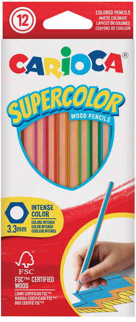 Carioca - Kleurpotlood carioca supercolor set a 12 kleuren