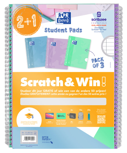 Oxford - Collblk oxf school a4+ ln 23-g scratch win pastel