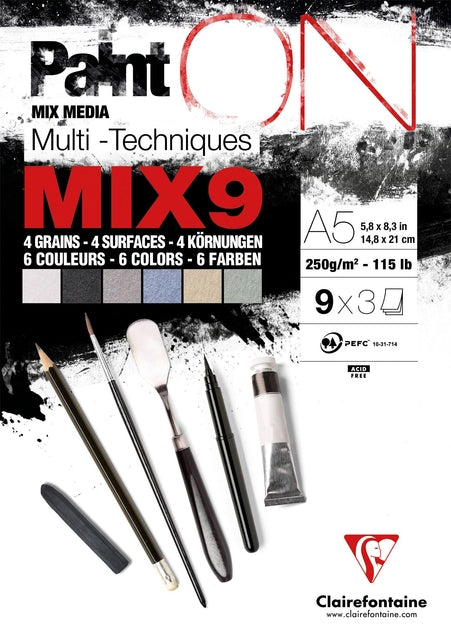 Clairefontaine - Mix media papier cf a5 paint on 27vel 250gram ass