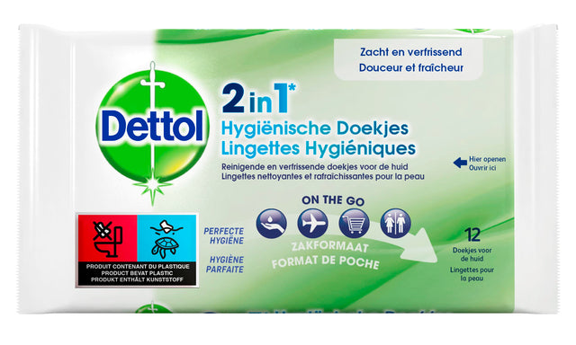 Dettol - Hygiënische doekjes dettol wipes 2-in-1 12st